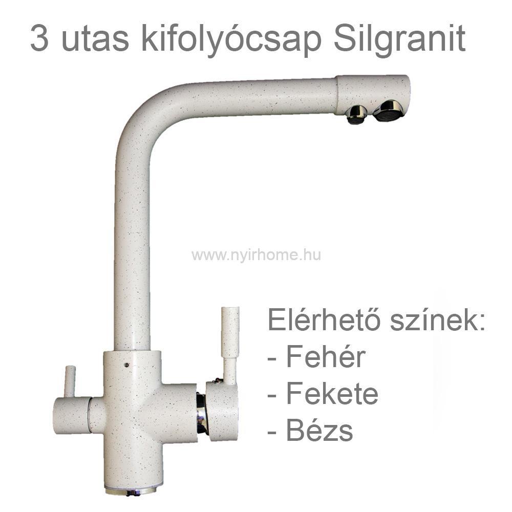 3 utas csaptelep Fehér 1 3 utas csaptelep silgranit
