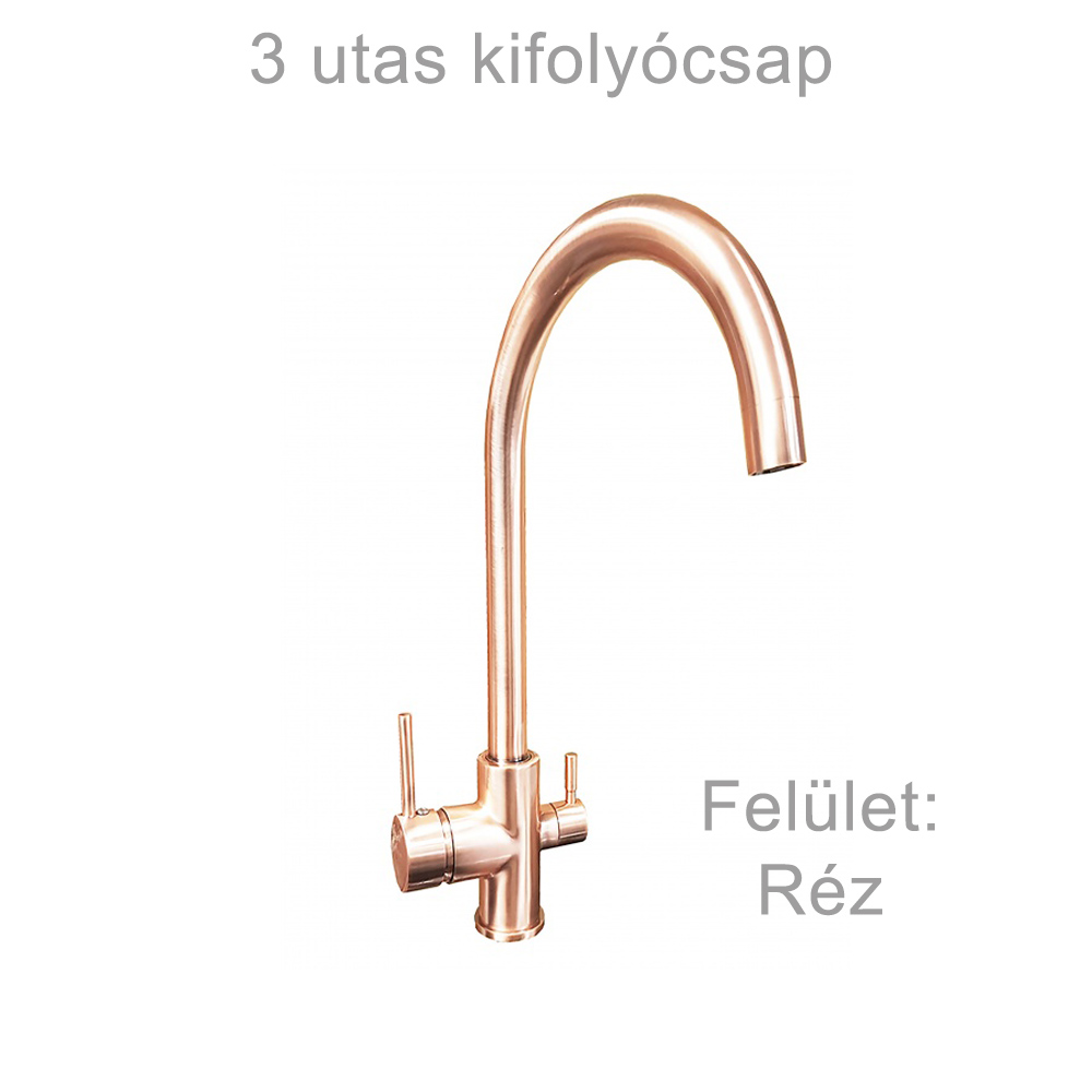 3 utas kifolyó csap réz 201 CU 1 3 utas csaptelep réz