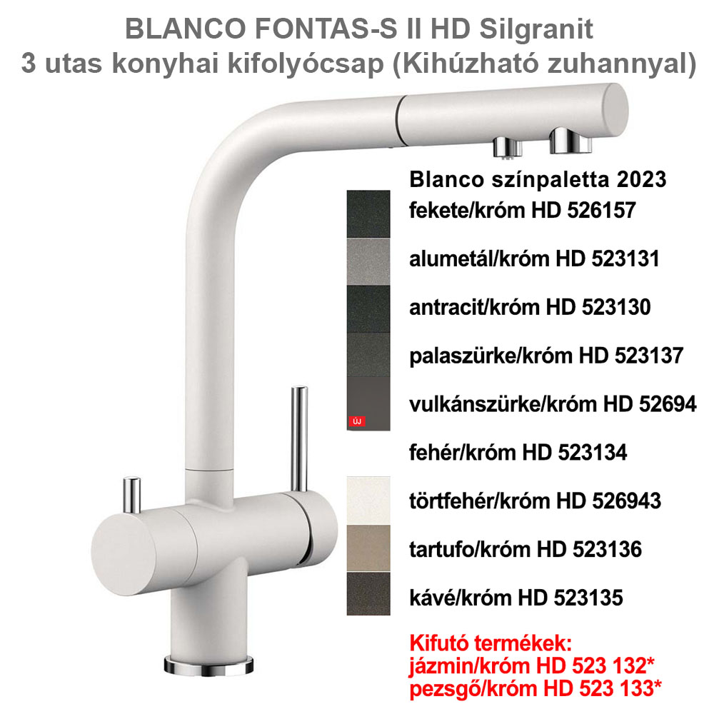 3 utas kifolyócsap Blanco Fontas-S II Silgranit 1 3 utas kifolyocsap Blanco Fontas S II silgranit